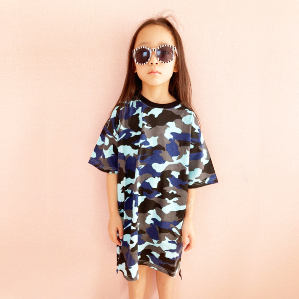 SHISKY 子供服 キッズ Tシャツ 迷彩柄 BIGサイズ TEEワンピ
