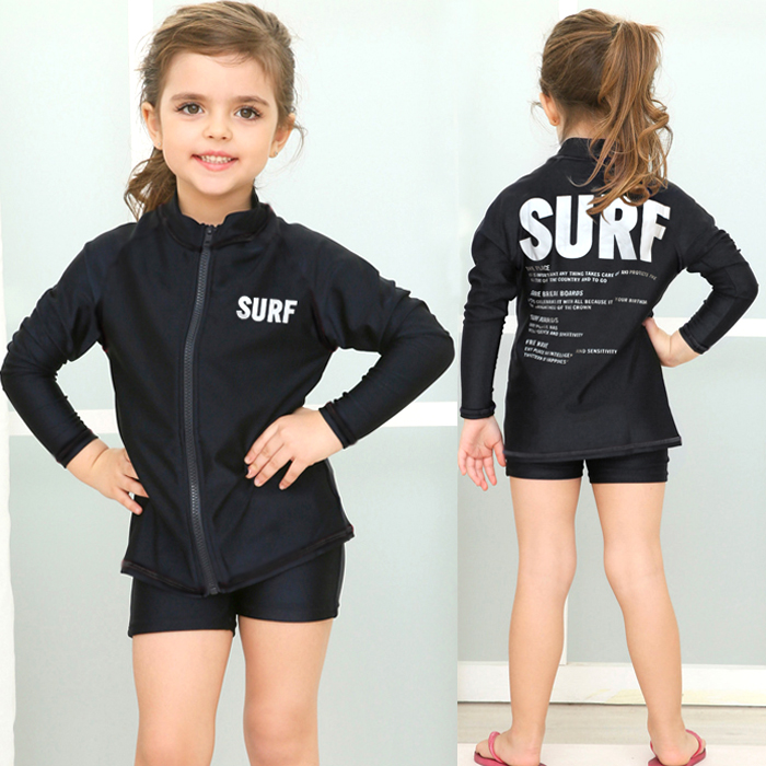 送料無料 キッズ 水着 SURFロゴ ZIP ラッシュガード 子供服  長袖 UVカット バックプリント フルジップ 紫外線対策 日焼け止め スイムウェア こども服 933-02｜putimomo｜03