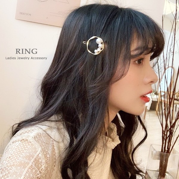 SHISKY レディース アクセサリー パール＆ラインストーン付き ヘアピン 