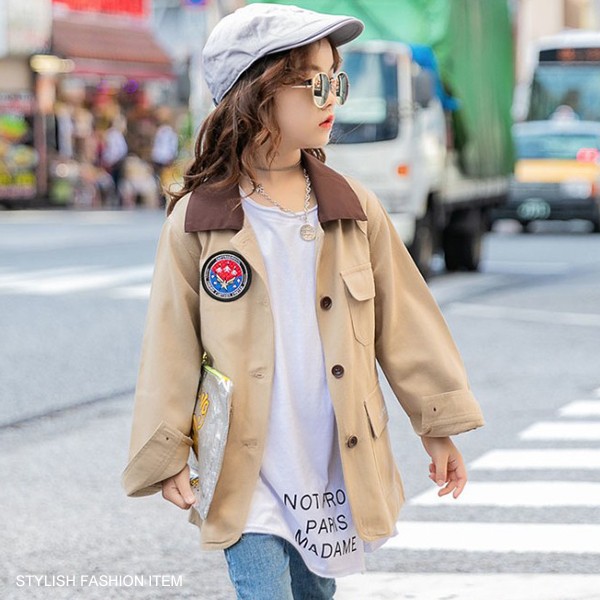 SHISKY 子供服 キッズ ジャケット ワッペン付き ミリタリー