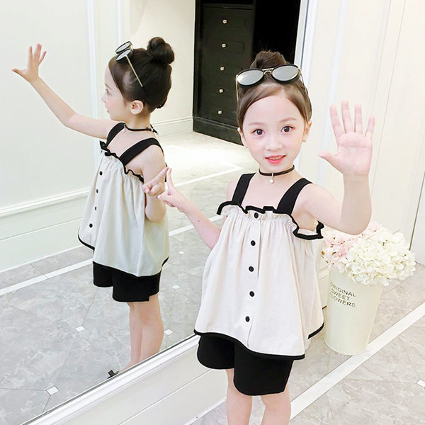 SHISKY 子供服 キッズ セットアップ リネン素材 フレア