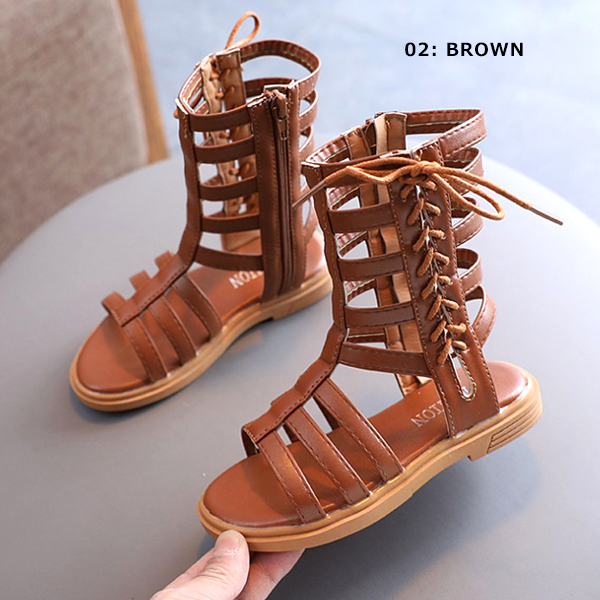 SHISKY 子供服 キッズ シューズ 編み上げ レースアップ サンダル