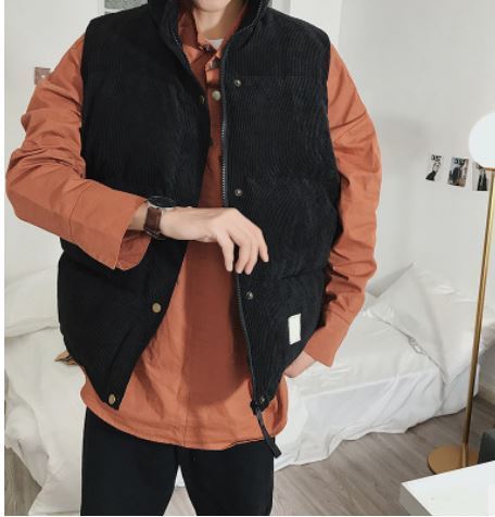 コーデュロイ ベスト メンズ 厚手 ダウンベスト おしゃれ 2色 20代 30