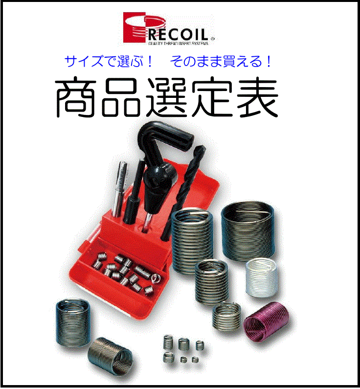 スパークプラグ用ネジ穴修理工具 リコイルキット M12-1.25用 RECOIL