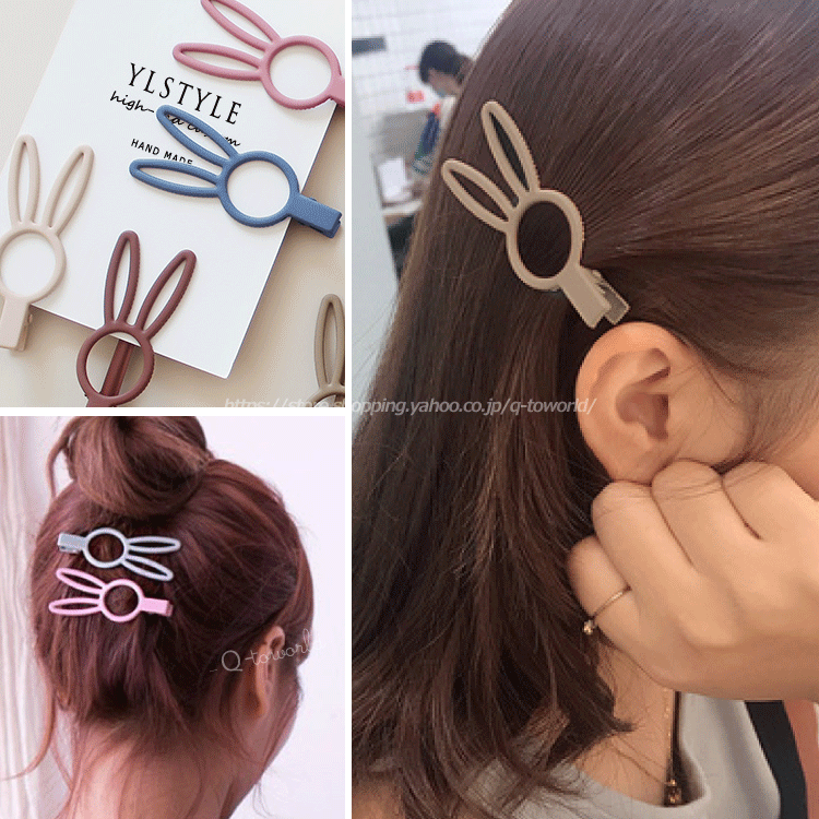 ヘアアクセサリー ヘアピン ヘアクリップ うさぎ 髪飾り アクリル