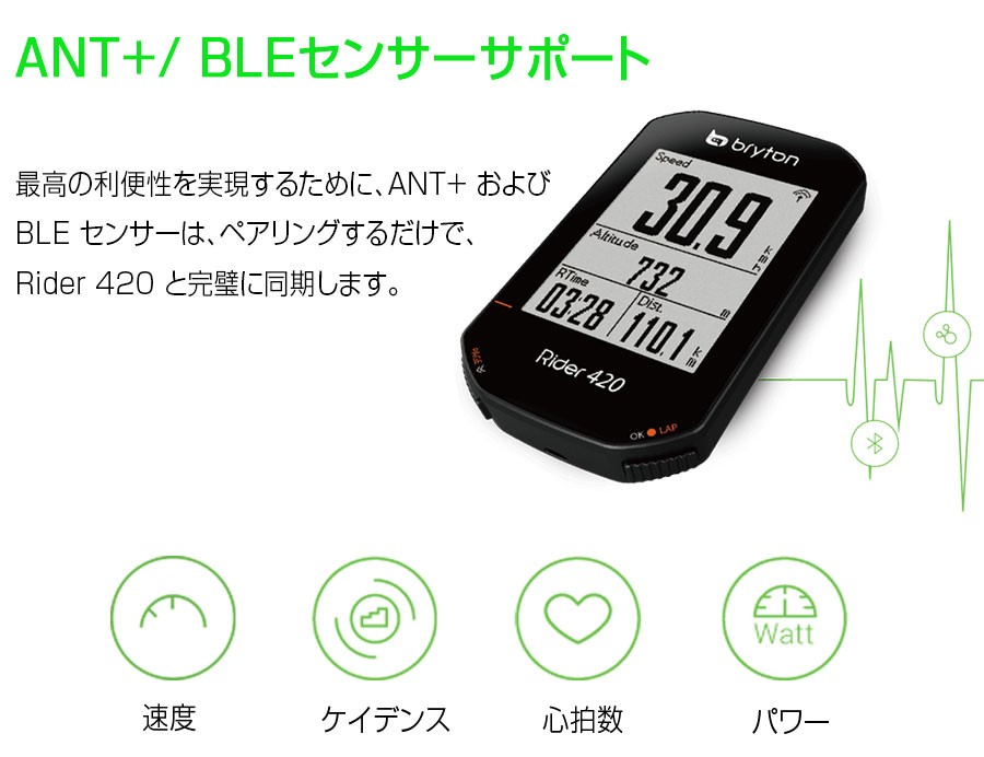 ブライトン Rider420T ケイデンス・心拍センサー付属 bryton送料無料