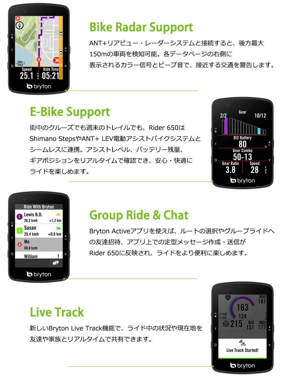bryton（ブライトン） Rider650 T (ケイデンス・スピード・心拍