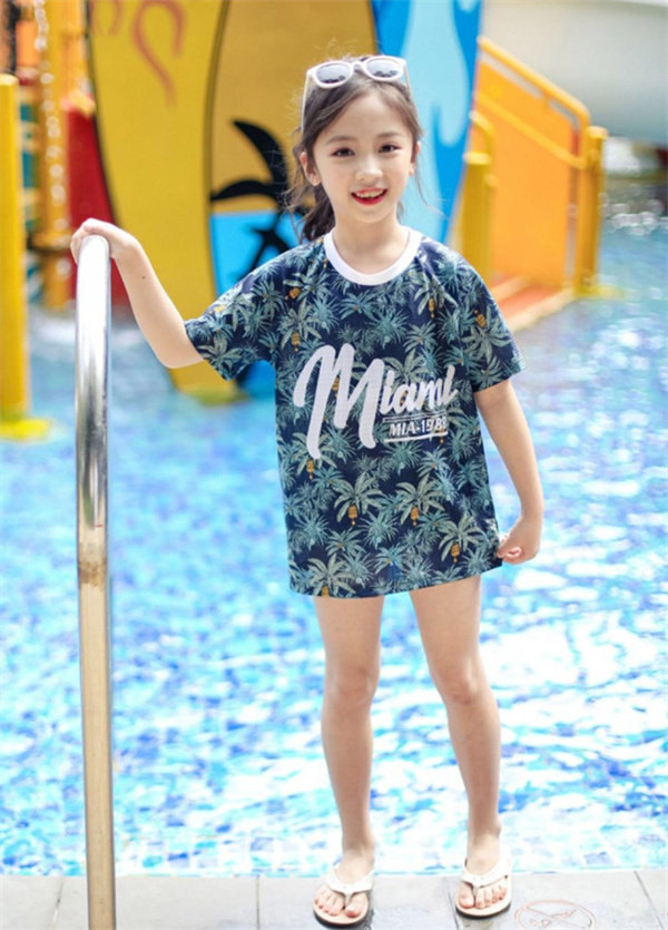 水着 女の子 子供服 セットアップ 子ども服 柄 キッズ パンツ 通園 通学 カジュアル 元気 海 プール ビーチ 保育園 幼稚園 動きやすい 体型カバー