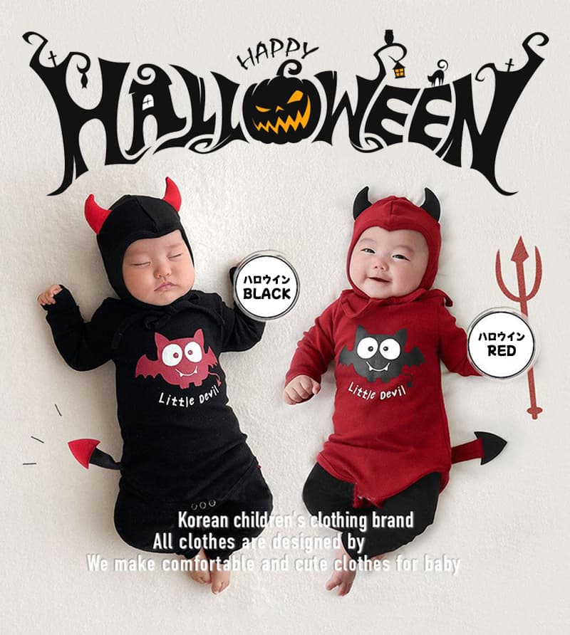 ハロウィン デビル 小悪魔 ロンパース ベビー キッズ 子供 男の子