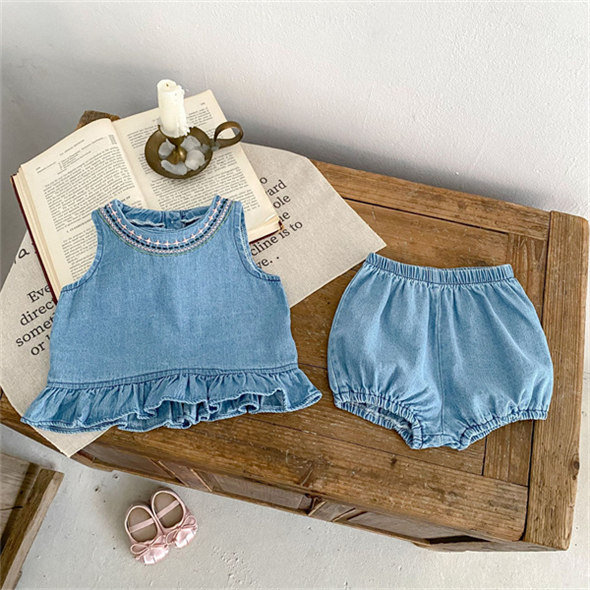 デニム セットアップ ロンパース ベビー服 キッズ服 上下セット 男の子