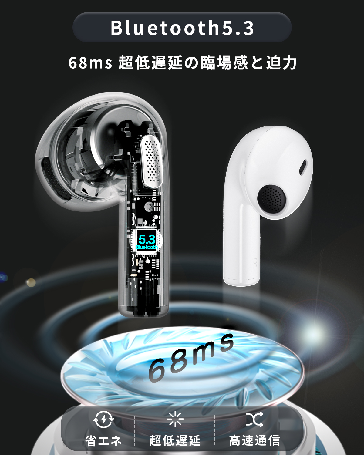 ワイヤレスイヤホン インナーイヤー型 高音質 Bluetooth 5.3 塞がない ENC ノイズキャンセリング ブルートゥース iPhone 片耳  QCY AilyPods :qcy-ailypods:MiLink !ショップ 通販 
