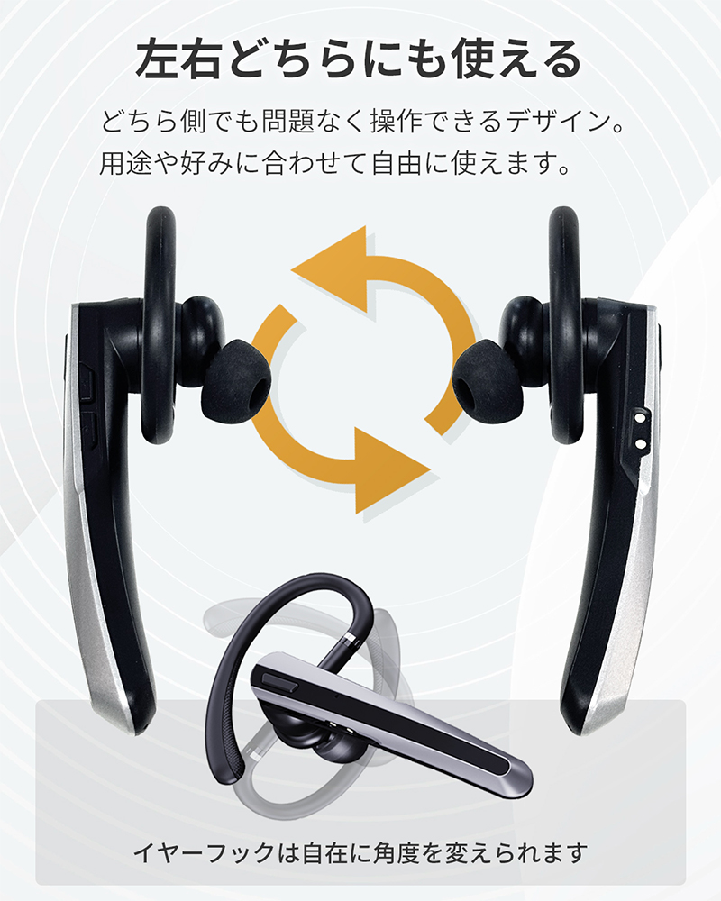 MiLink ワイヤレスイヤホン bluetooth iphone 左右兼用 マイク ENC