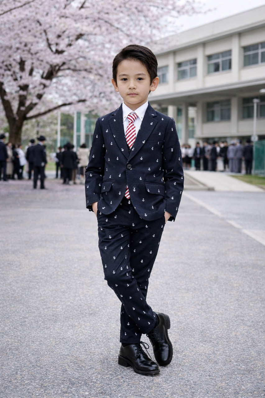 入学式 スーツ 男の子 120 上下2点セット 子供服 ジェネレーター 