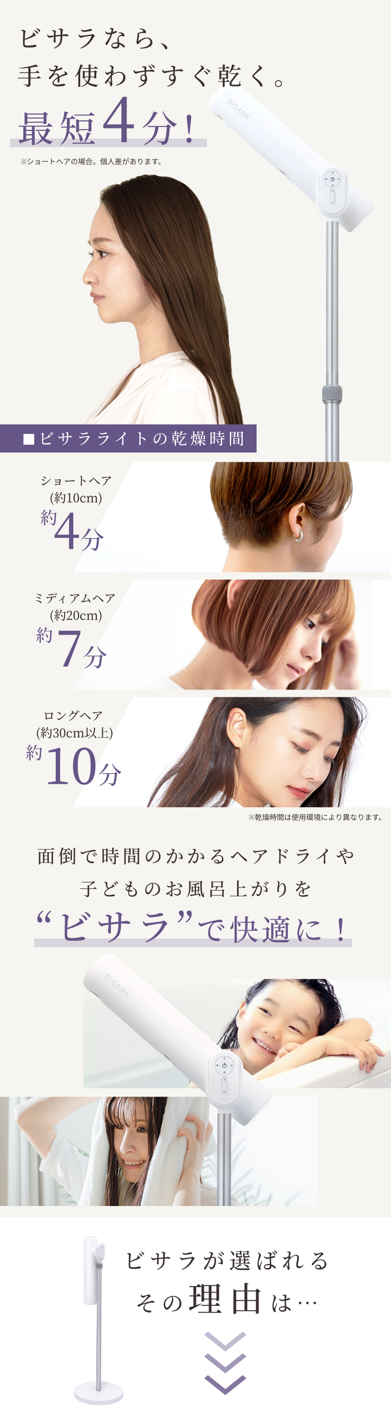 BISARA（ビサラ） 公式 ライト ハンズフリースタンドドライヤー 美髪