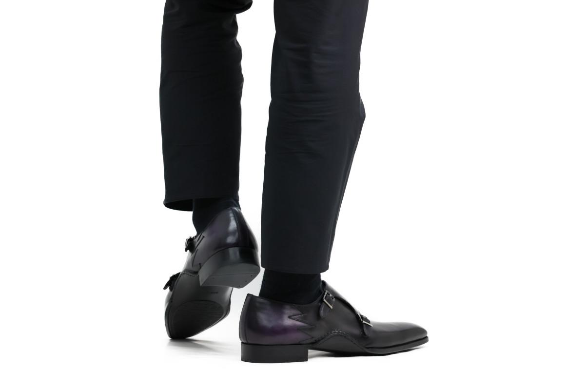 MAGNANNI ダブルモンクストラップシューズ ブラック MAGNANNI（マグナーニ） クインクラシコ限定モデル ダブルモンク