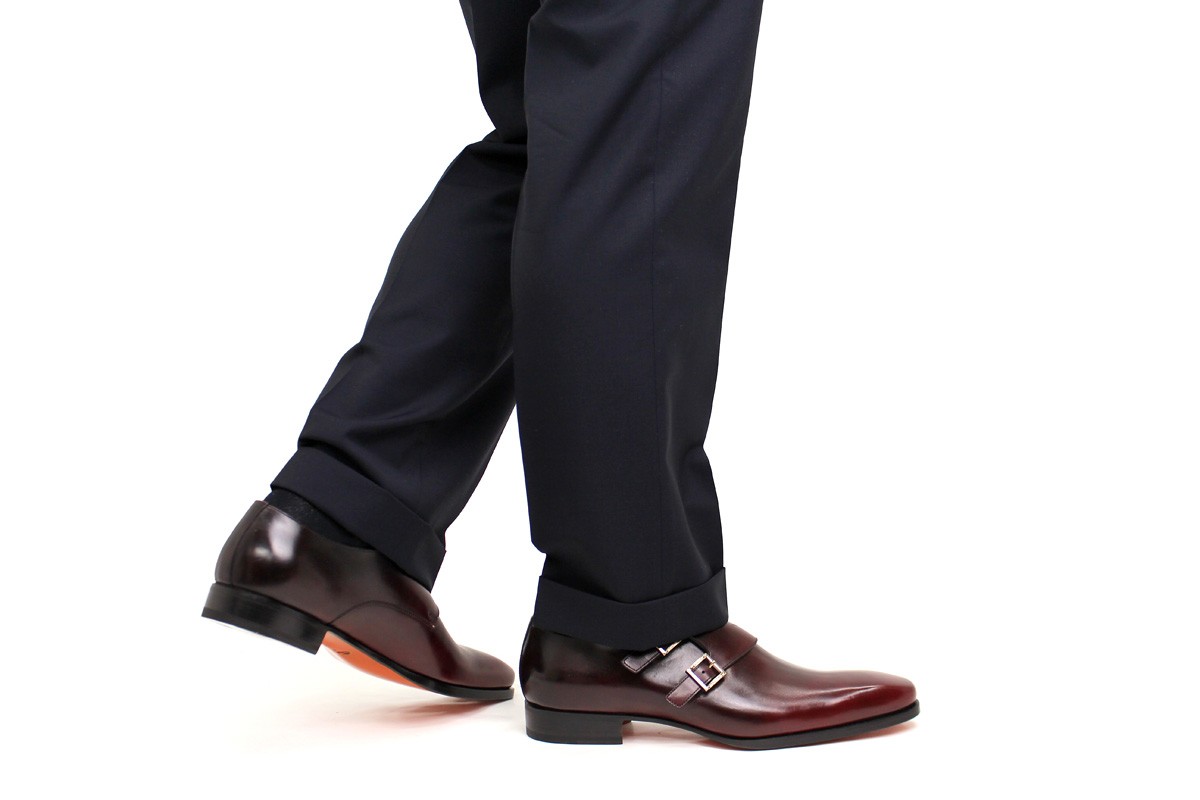 SANTONI ビジネスシューズ 本革 モンクストラップ モンク ドレス