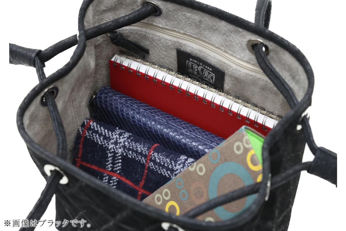 LE'SAC（レザック） オイルエレファントレザー 巾着ショルダーバッグ