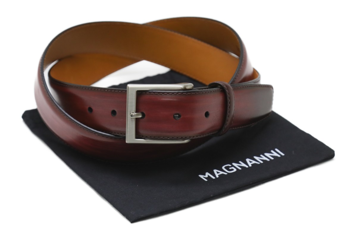 MAGNANNI（マグナーニ） ベルト t1076lburdeos ライトボルドー レザー