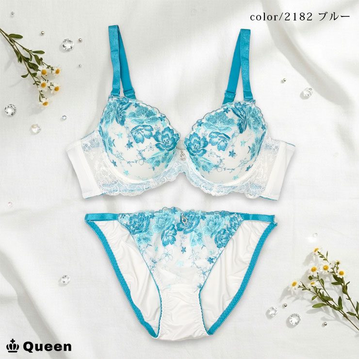   ブラジャー 2色セット M ラブジェリー ブルーミングダリア ブラセット EF 大きいサイズ