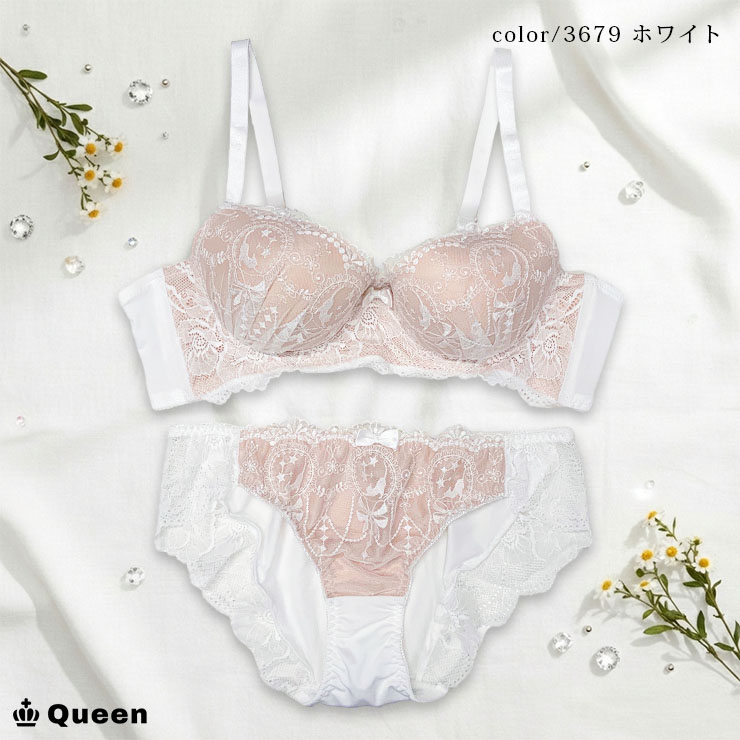 ブラショーツセット 大きいサイズ レース 下着セット モールドカップ