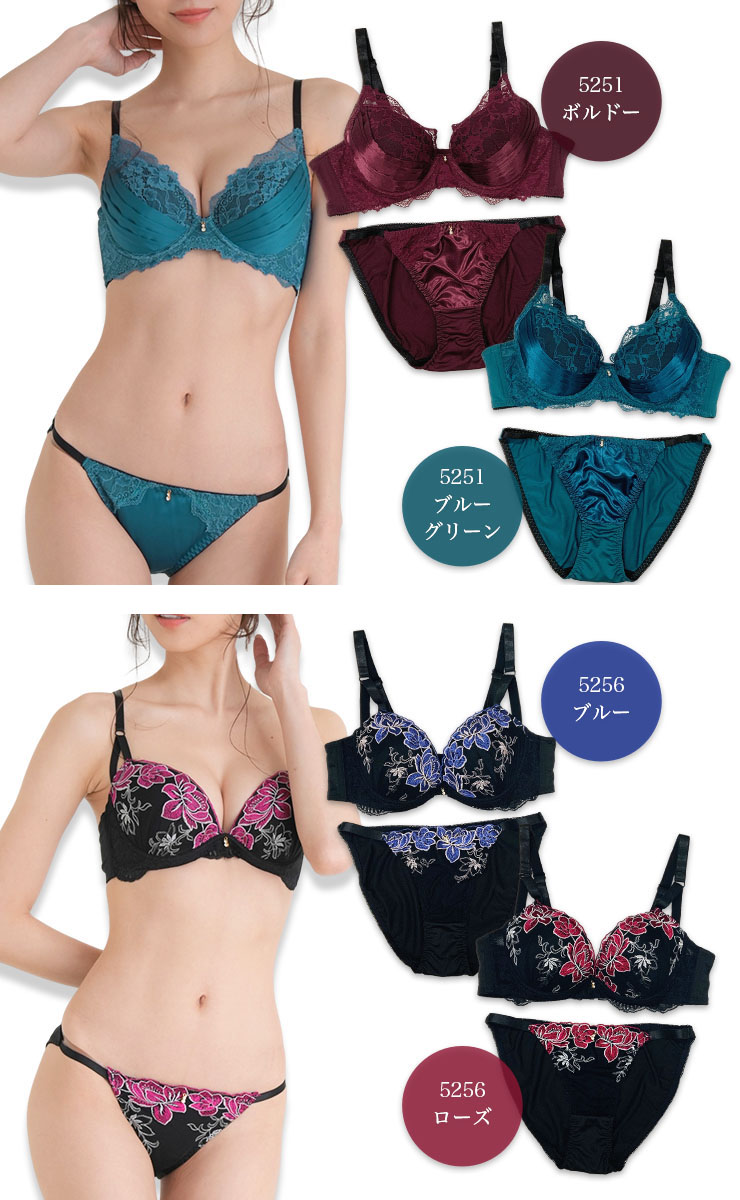 大きいサイズ ブラジャー ショーツセット レディース 下着 H70 H75 H80 H85 H90 H95 H100 (j5a-h)