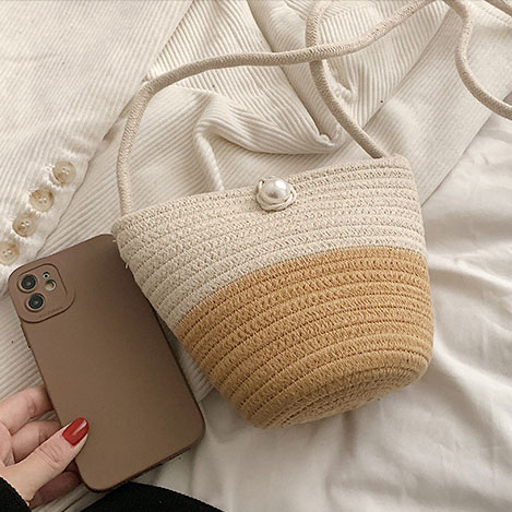 ポイントパール・ショルダーバッグ 6色【カゴバッグ