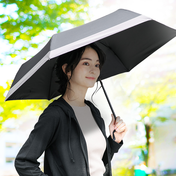 折りたたみ傘　ブラック　黒　 晴雨兼用 UVカット 完全遮光 紫外線 日傘 雨傘