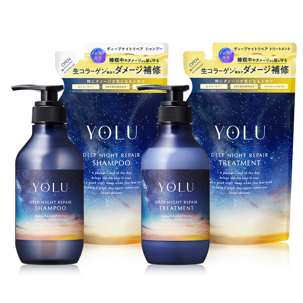 YOLU（ヨル） シャンプー シャンプー 詰め替え ボトル 4点セット