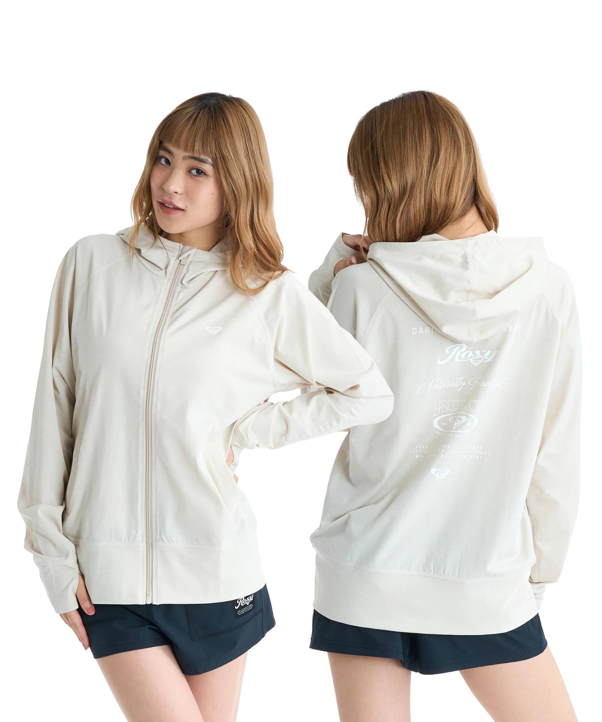 （21日-2日はボーナスストア+5%）ROXY ロキシー HISTORICAL LOGO HOODIE ジップ ラッシュ ラッシュガード サーフィン サーフ 海水浴 夏 水泳の画像