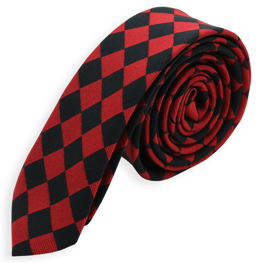 チェッカー柄 ネクタイ ナロータイ 細い 36mm フォーマル ビジネス