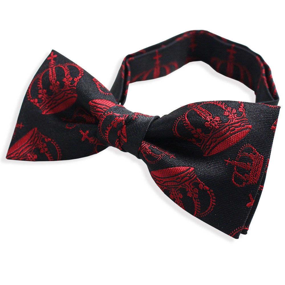 蝶ネクタイ メンズ ネクタイ 男性 女性 日本製 蝶タイ 王冠 冠 黒 白