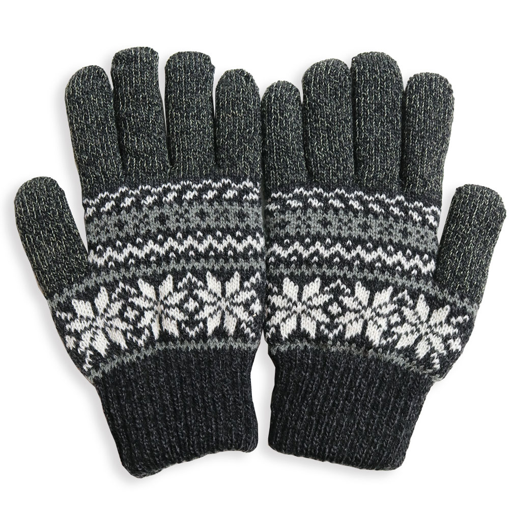 日本製 スマホ 対応 グローブ ノルディック柄 雪柄 手袋 ジャガード
