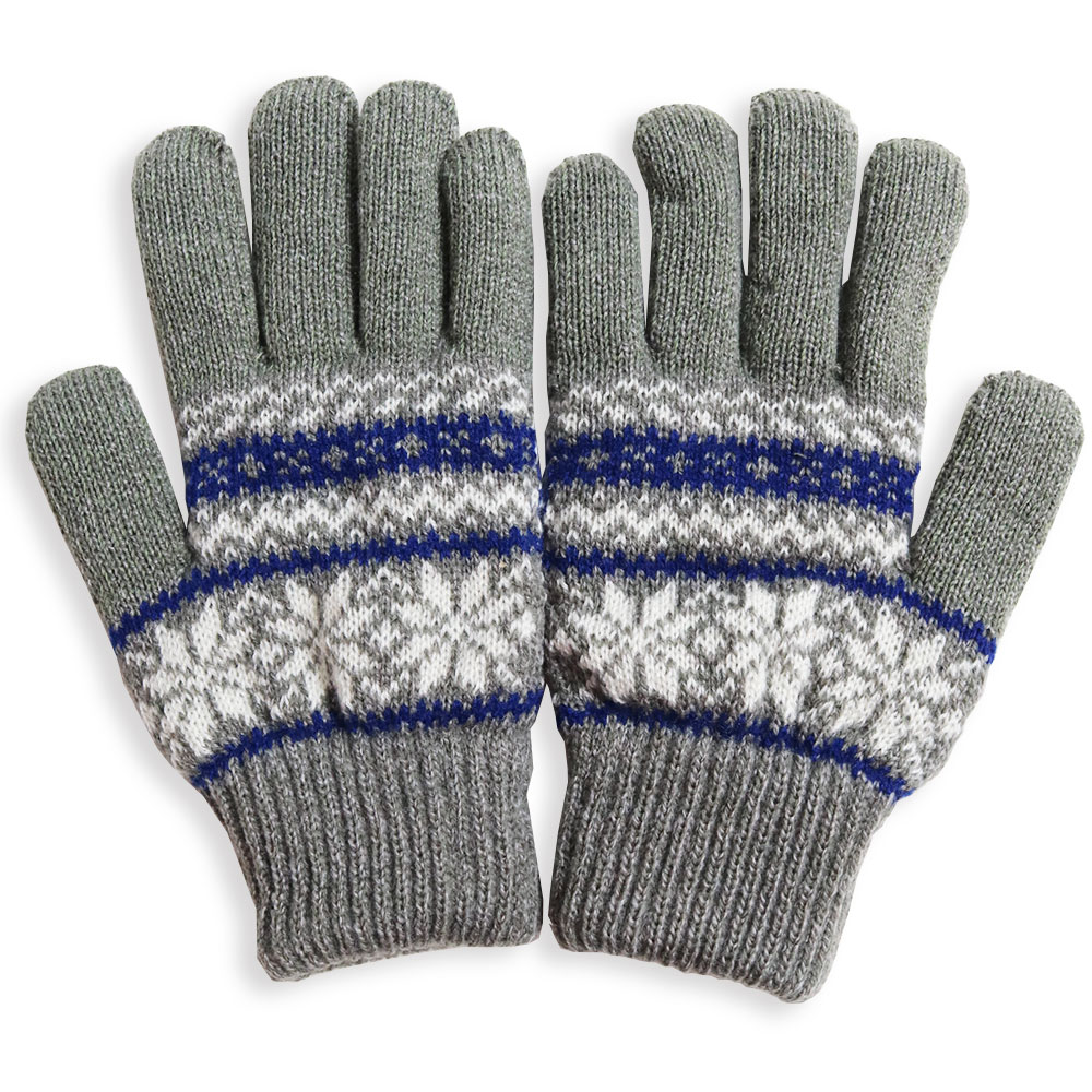 日本製 スマホ 対応 グローブ ノルディック柄 雪柄 手袋 ジャガード