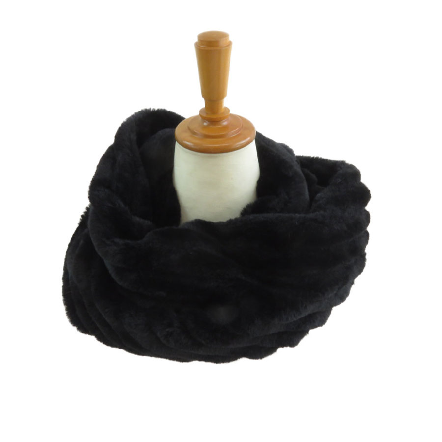 もこもこ ファー 無地 スヌード ネックウォーマー マフラー レディース