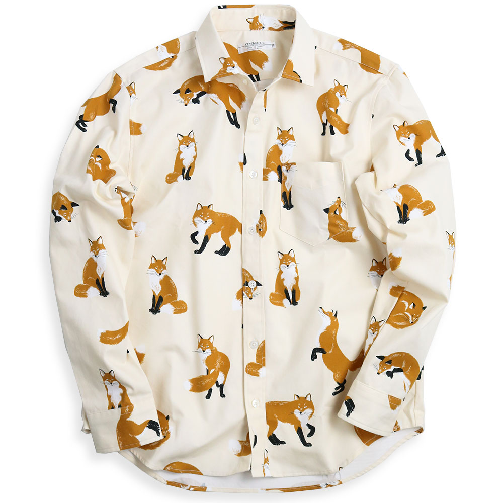 vintage el（ヴィンテージイーエル） 長袖シャツ メンズ キツネ柄