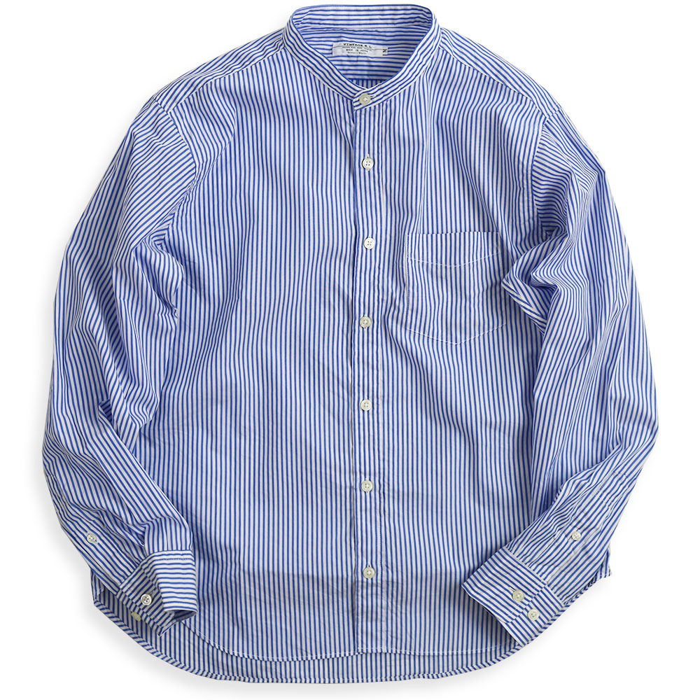 vintage el（ヴィンテージイーエル） バンドカラー ストライプシャツ