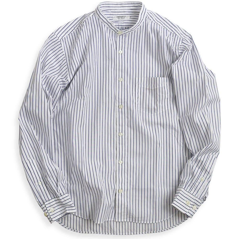 vintage el（ヴィンテージイーエル） バンドカラー ストライプシャツ