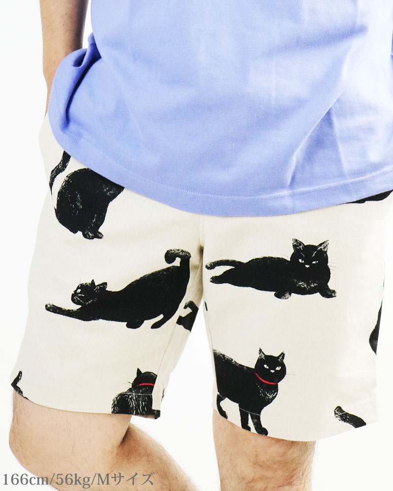 vintage el 日本製 VINTAGE EL ねこ柄 ショートパンツ メンズ