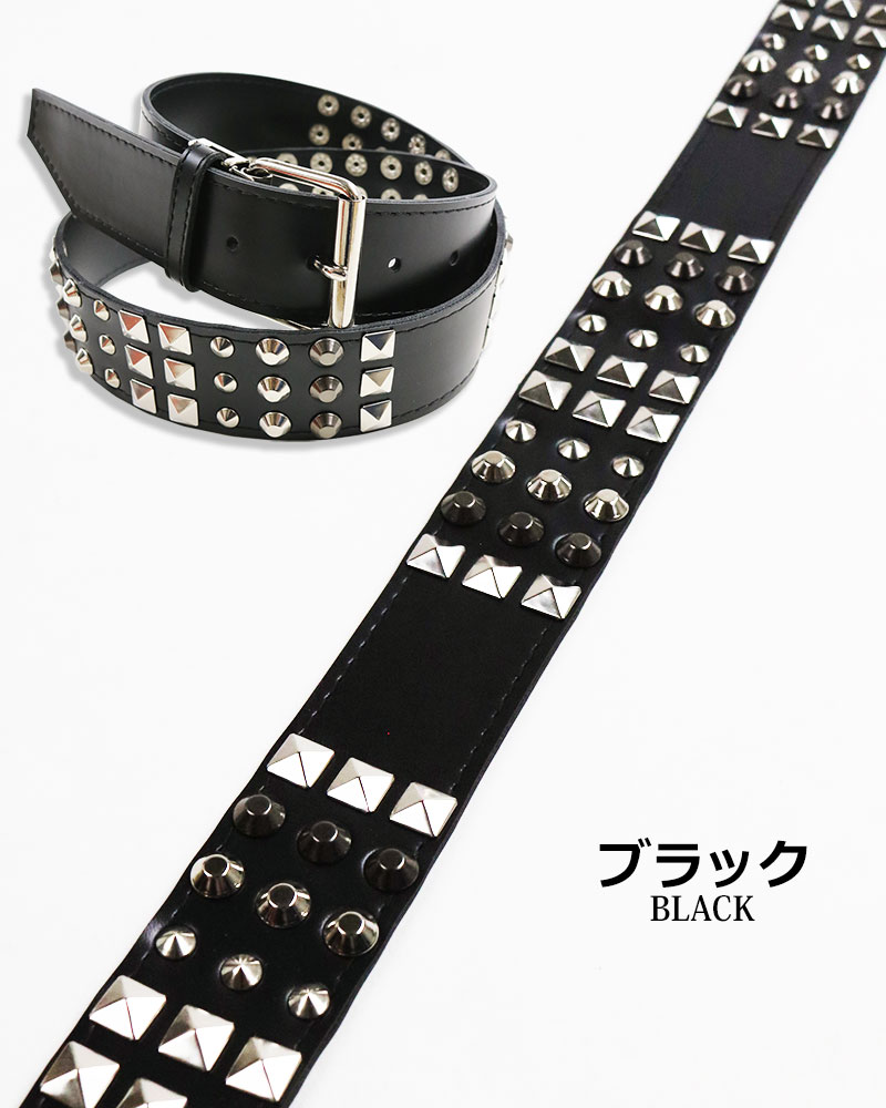 スタッズベルト　3連　パンク　v系 16-1015-806-0006.jpg