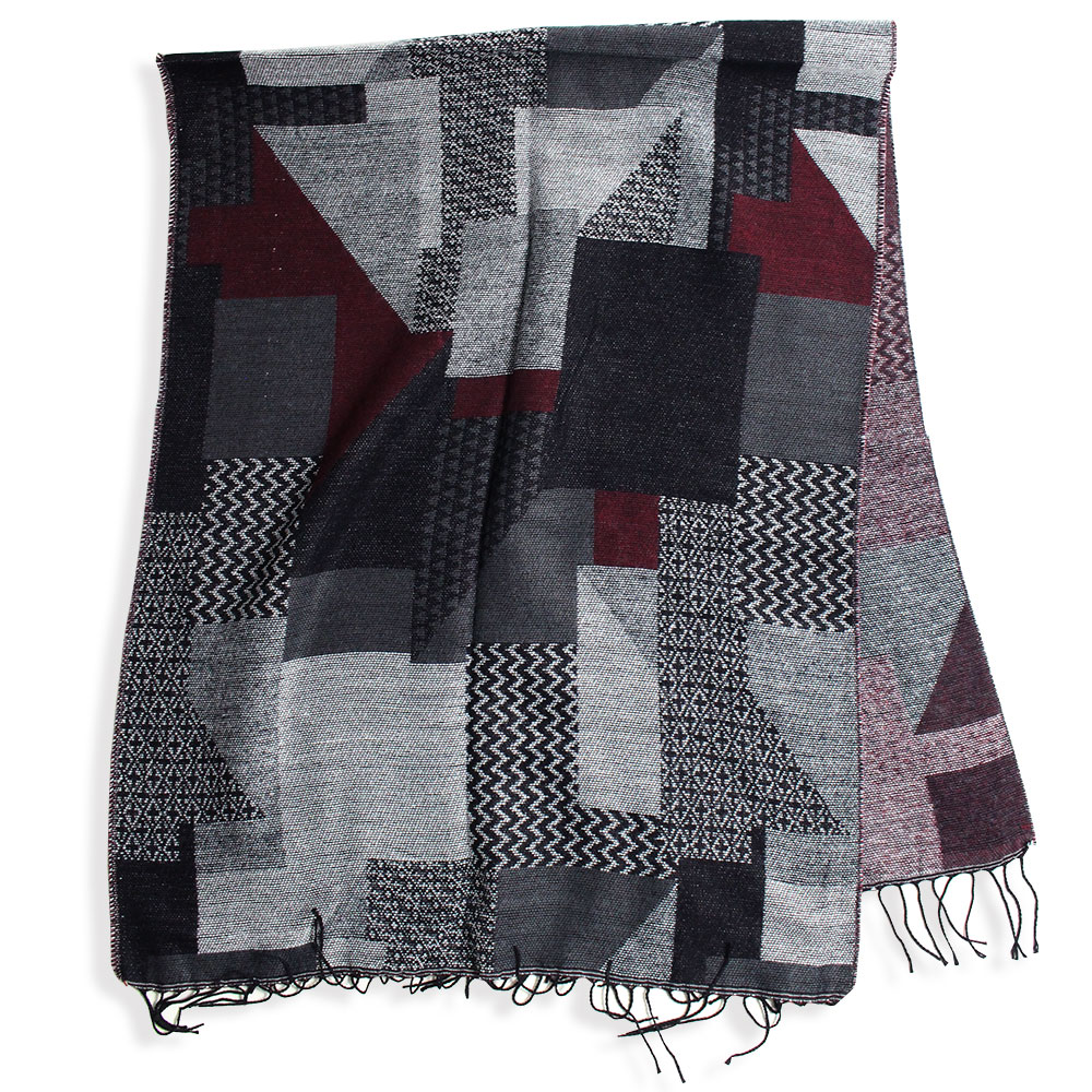 幾何学柄 ジオメトリック ストール マフラー メンズ レディース 防寒