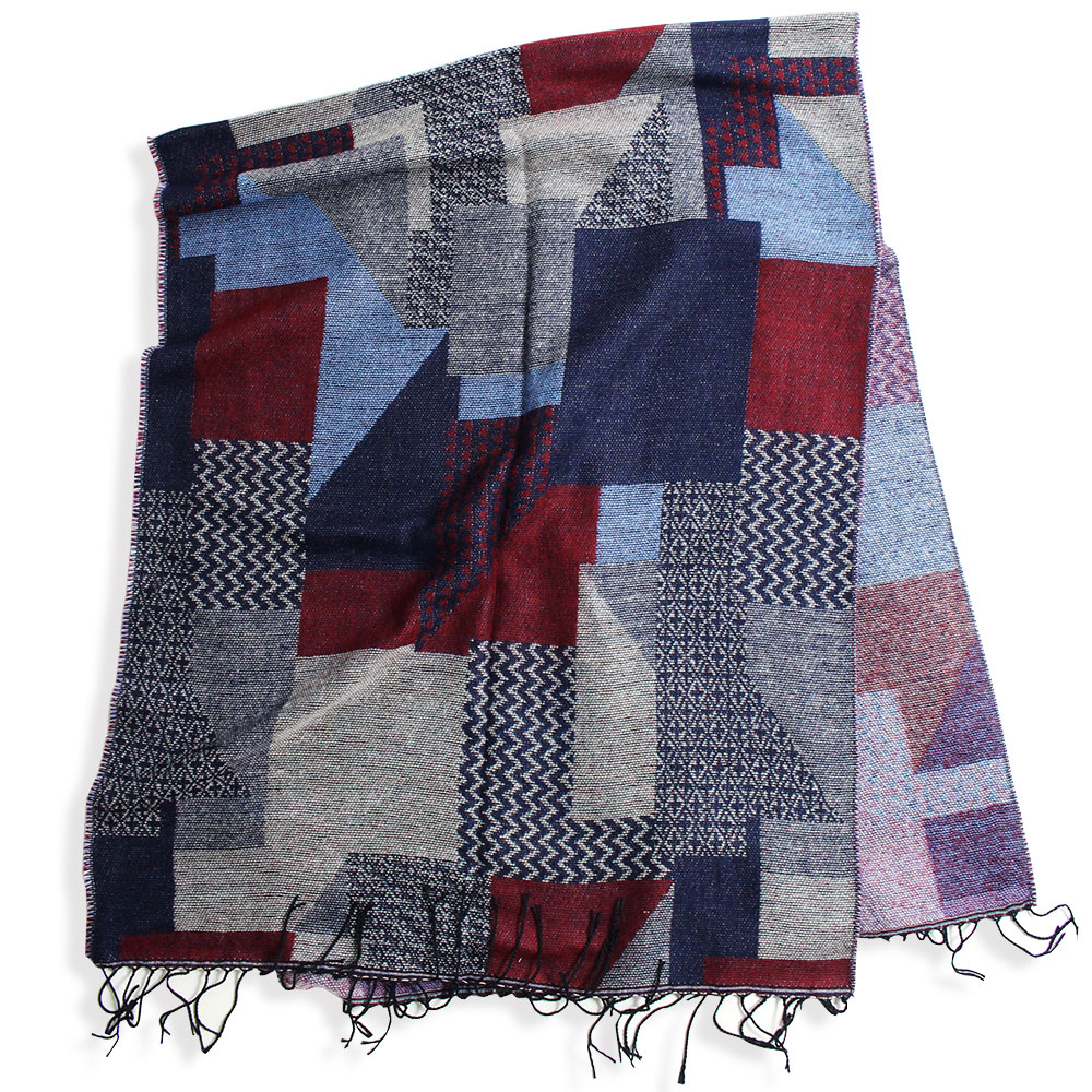 幾何学柄 ジオメトリック ストール マフラー メンズ レディース 防寒