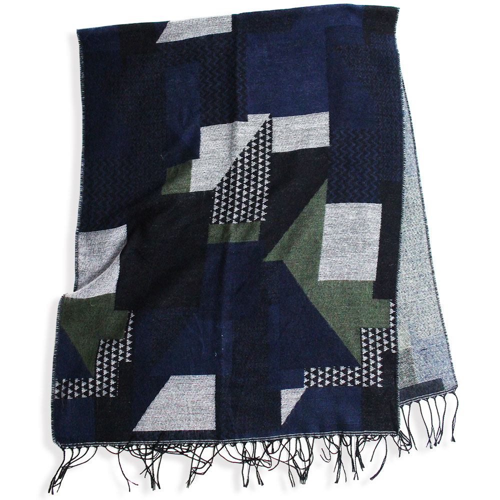 幾何学柄 ジオメトリック ストール マフラー メンズ レディース 防寒