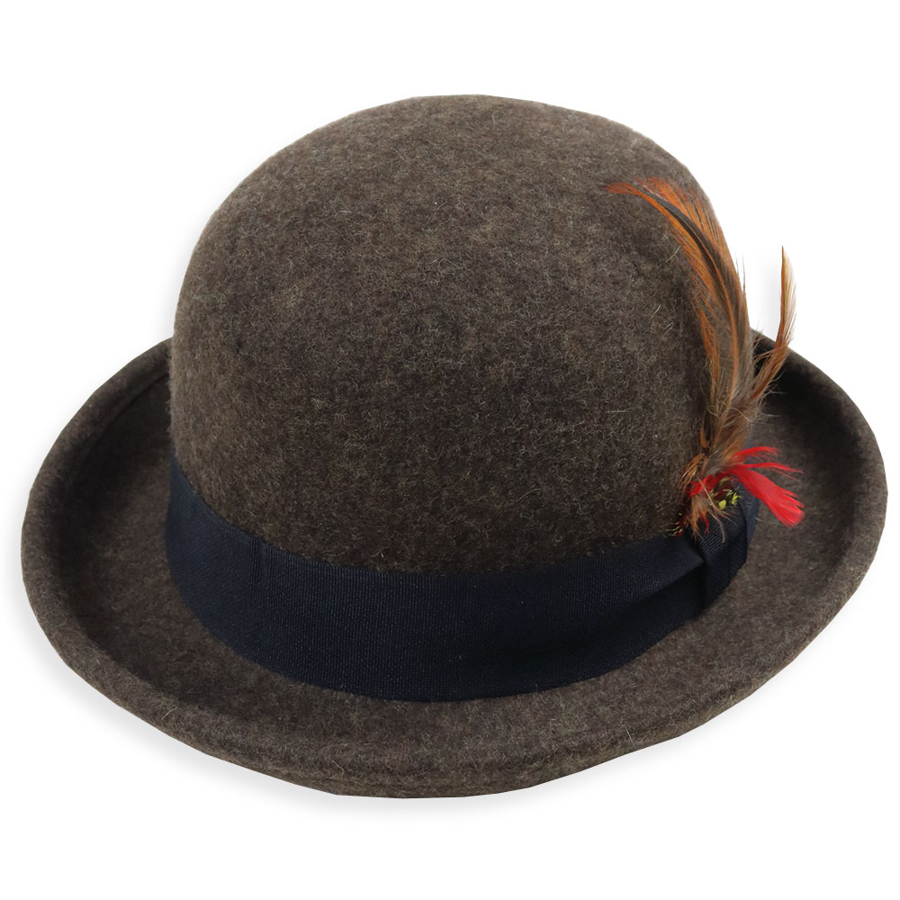 ウール ボーラーハット メンズ レディース ダービーハット 山高帽 帽子