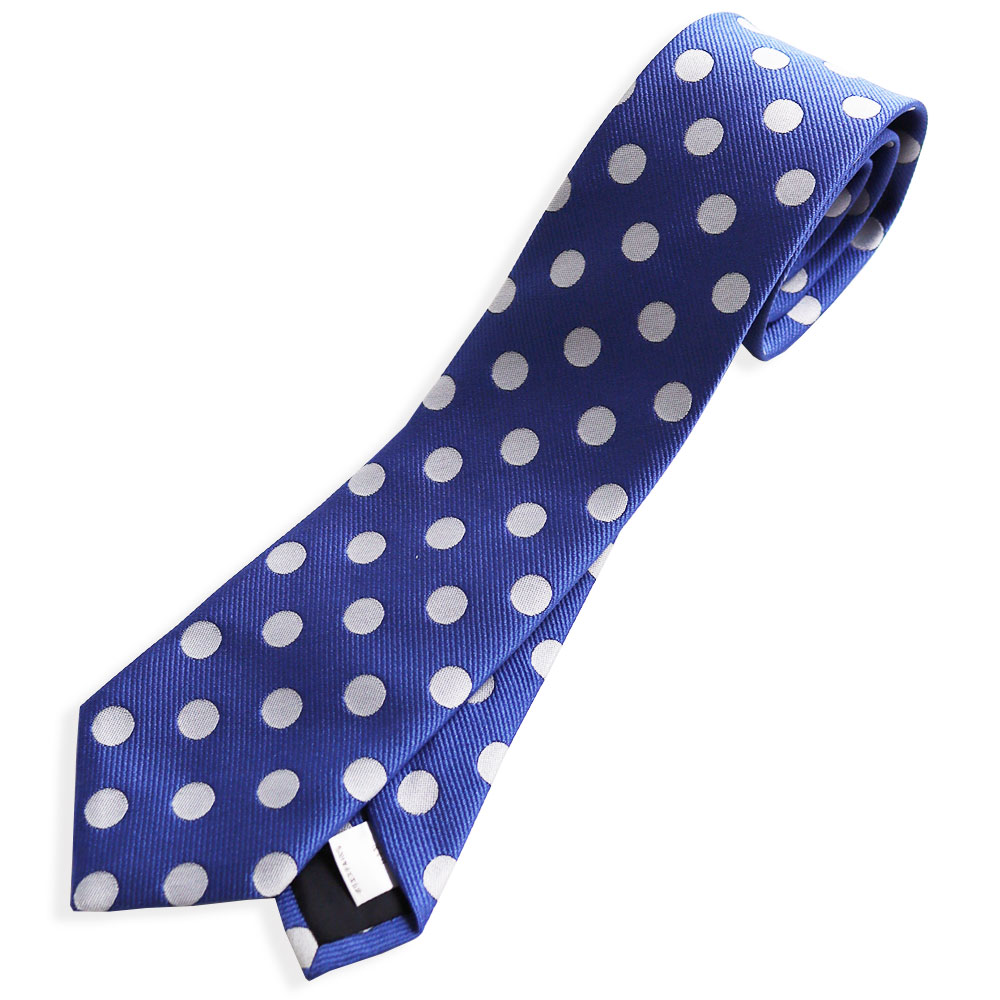 日本製 水玉柄 7cm幅 ネクタイ メンズ 大きい水玉 スタンダード