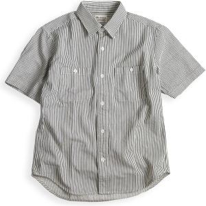 日本製 マクバトロス ヒッコリー ワークシャツ 半袖シャツ メンズ ストライプ アメカジ シャツ