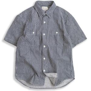 日本製 マクバトロス ヒッコリー ワークシャツ 半袖シャツ メンズ ストライプ アメカジ シャツ