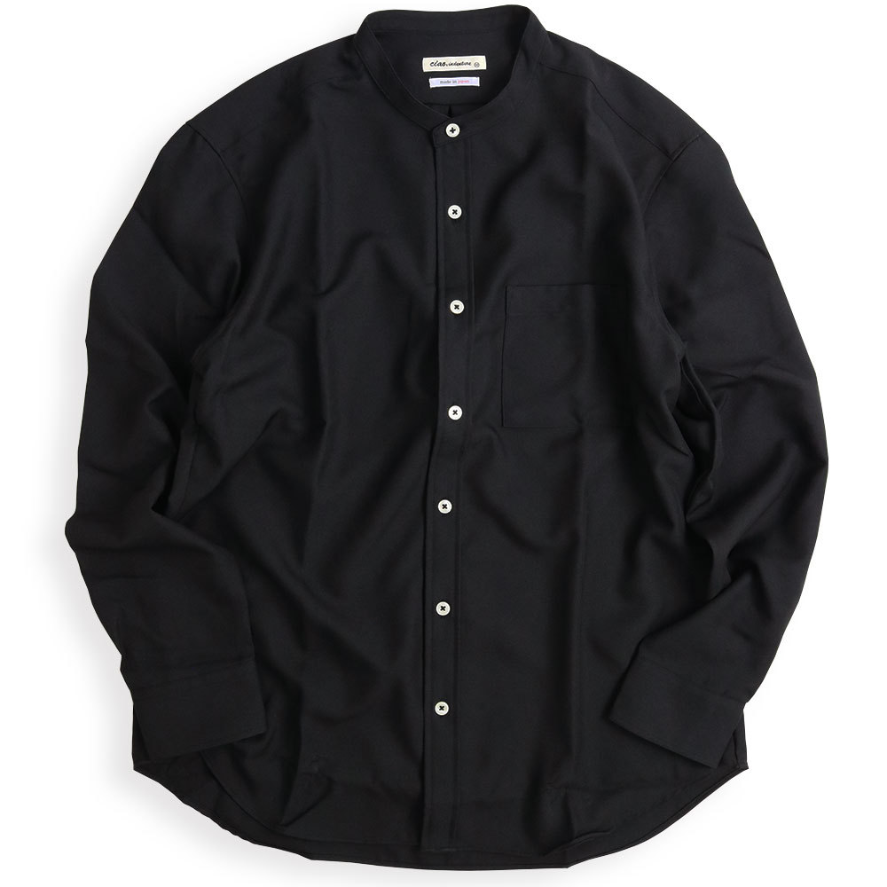 スタンドカラーシャツ CIAO チャオ 長袖シャツ バンドカラー とろみシャツ Reflax リフラクス 日本製 メンズ