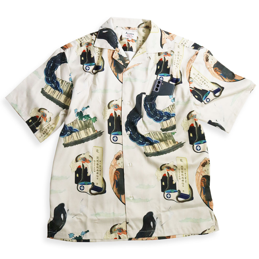 30%OFFセール】 葛飾北斎 ALCARZA アルカーザ オープンシャツ 半袖