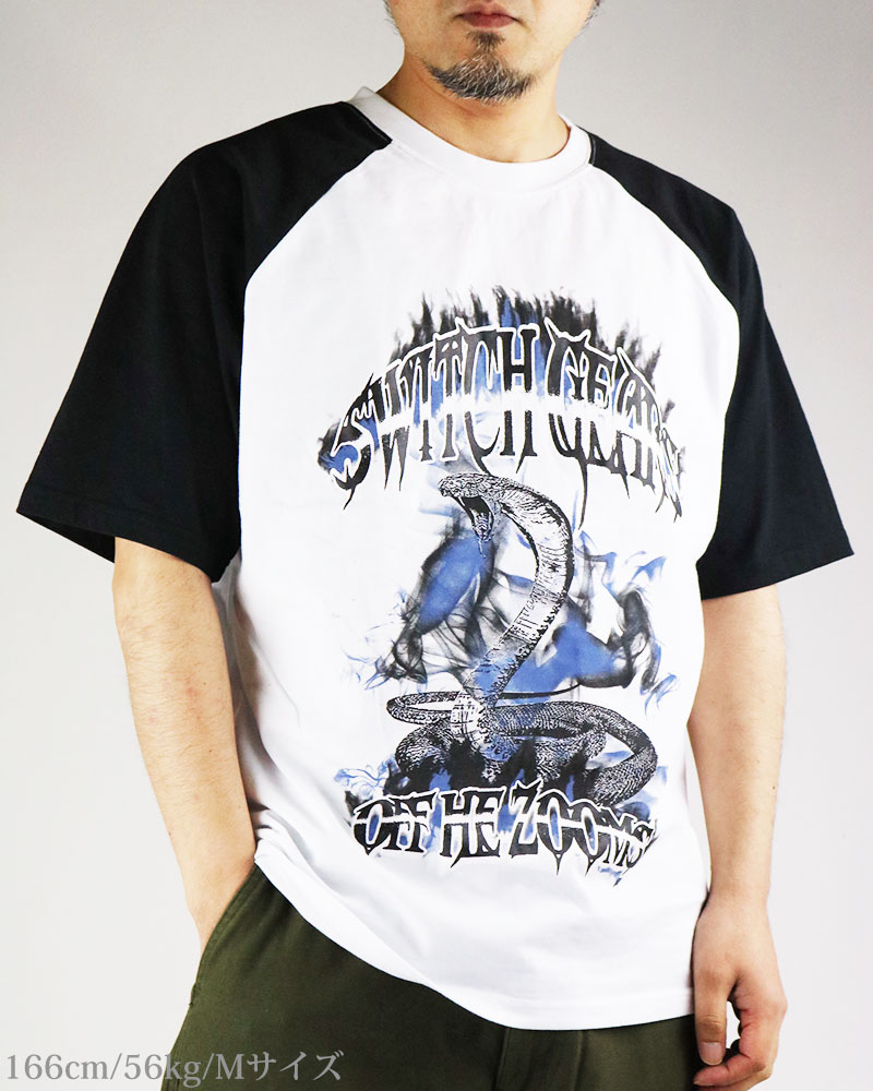BIKE STAR ROCK コブラ グラフィック プリント Tシャツ 半袖