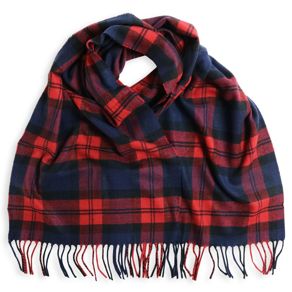 チェック柄マフラー クリーム/赤/青 チェック柄マフラー: ファッショングッズ｜ハニーズ公式通販